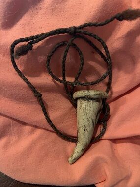 Bone necklace on string